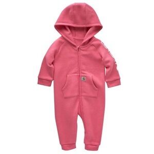 NWT Carhartt Fleece Zip-Front Hooded Long-Sleeve Coveralls for Babies, Size 3M
